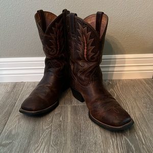 Ariat Sport Wide Brown Leather Square Toe Men’s Cowboy Boots